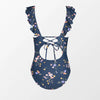 V-neck Floral One-Piece Swimsuit