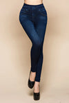 Plus Size Fashion Faux Denim Jeans Leggings