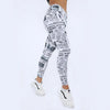 Newspaper Letter Print Streetwear Leggings