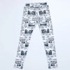 Newspaper Letter Print Streetwear Leggings