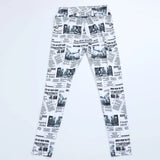 Newspaper Letter Print Streetwear Leggings