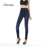 Plus Size Fashion Faux Denim Jeans Leggings