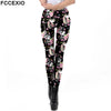 Cat Print Elastic Women Leggings