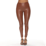 High Waist Push Up Leather Leggings