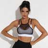 White & Black Hollow Out Mesh Sport Bra