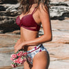 Push Up Floral Wrap Bikini Set