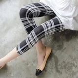 Black and White Vertical Striped Printed Leggings