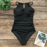 Solid Sexy One-Piece Swimsuit