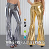 Shiny Metallic Flare Leather Leggings