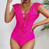 Ruffle Monokini Adjustable Shoulder Swimsuit