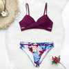 Push Up Floral Wrap Bikini Set